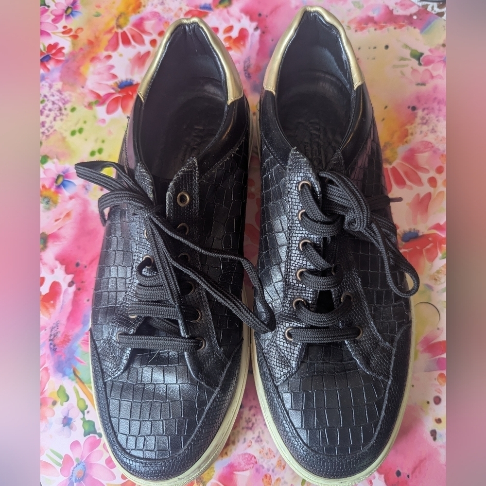 Maceoo Black Textured Men's Shoes